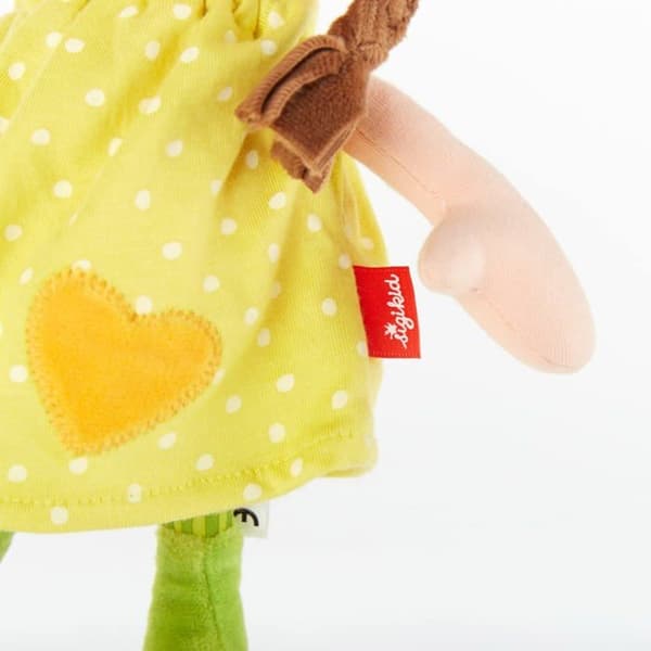 Sigikid plyschleksak - 39411 - Liten docka med gul chiffongklänning, rekommenderas från 6 månader, , One Size