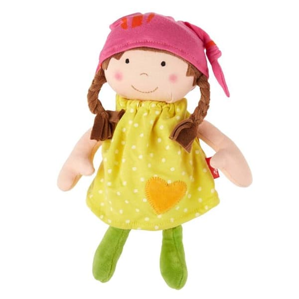 Sigikid plyschleksak - 39411 - Liten docka med gul chiffongklänning, rekommenderas från 6 månader, , One Size