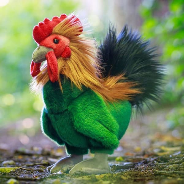 Tobar Plyschleksak - 37256 - Rooster Plyschleksak, Animigos World of Nature, Grön