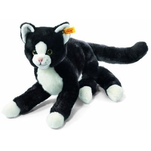STEIFF MIMMI DANGLING CAT plyschleksak (SVART/VIT) - Unisex - Barn - Inomhus - 3 år och uppåt