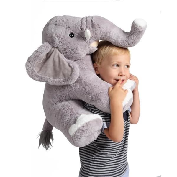 Plyschleksak - GIPSY - Sittande elefant - Blandad - 50 cm - Grå