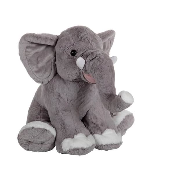 Plyschleksak - GIPSY - Sittande elefant - Blandad - 50 cm - Grå
