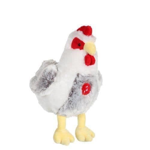 Gipsy Toys - Grå & Vit klingande Höna - 22 cm