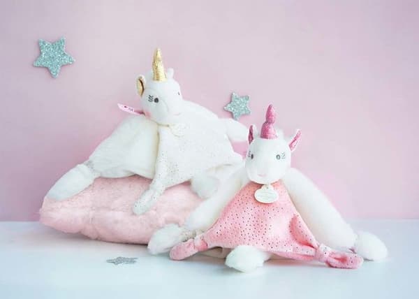 Täcke - DOUDOU ET COMPAGNIE - Rosa enhörning - 22 cm - Flicka - Barn - Rosa