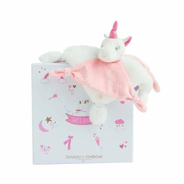 Täcke - DOUDOU ET COMPAGNIE - Rosa enhörning - 22 cm - Flicka - Barn - Rosa