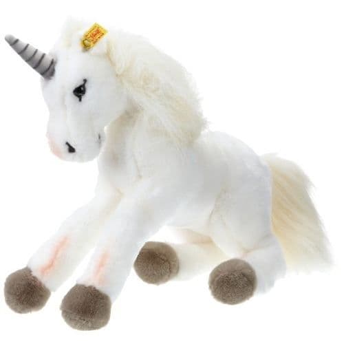 Plysch STEIFF STARLY WHITE UNICORN 35 CM - Import från Tyskland