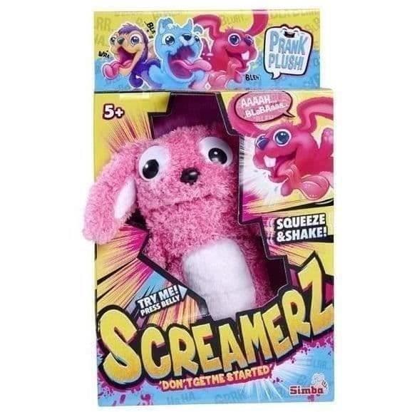 Smoby - Screamerz - Rolig interaktiv plysch - Kanin - 27 cm - Ljud när man skakar den eller trycker på knappen
