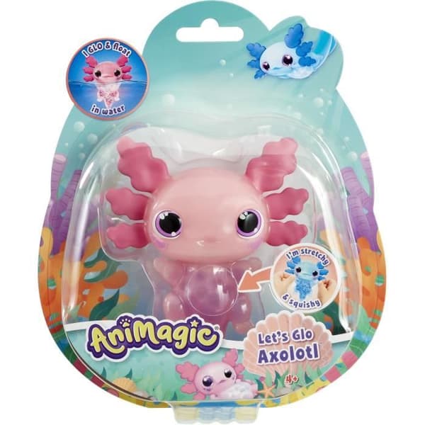 Interaktivt djur - GOLIATH - Animagic Let's Glo Axolotl Pink - Lätt och taktil funktion från 4 år