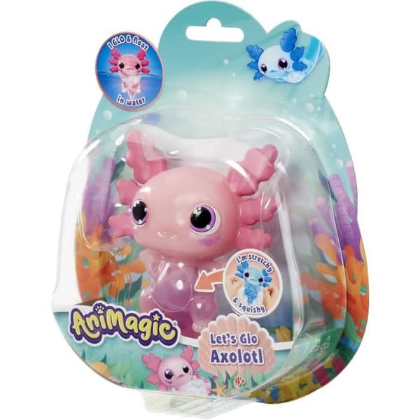 Interaktivt djur - GOLIATH - Animagic Let's Glo Axolotl Pink - Lätt och taktil funktion från 4 år