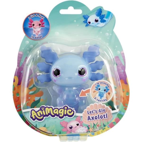 Interaktivt djur - GOLIATH - Animagic Let's Glo Axolotl Blue - Lätt och taktil funktion från 4 år