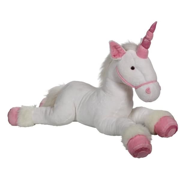 GIPSY TOYS Pink Unicorn Plyschleksak - XL 80 cm - För Baby - Levereras individuellt