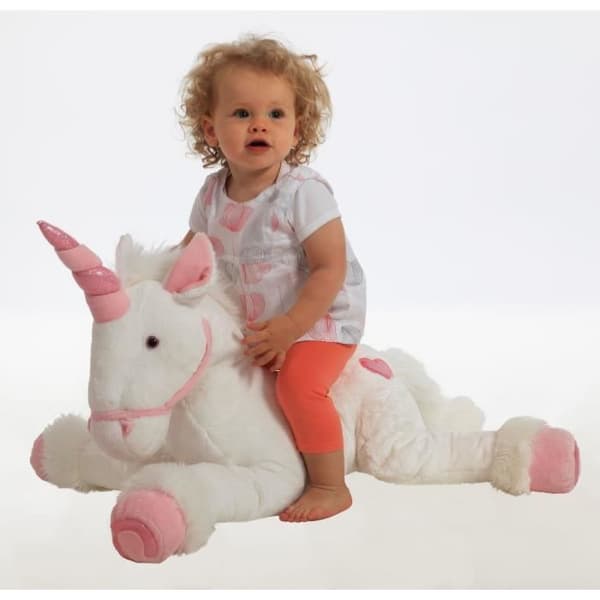 GIPSY TOYS Pink Unicorn Plyschleksak - XL 80 cm - För Baby - Levereras individuellt