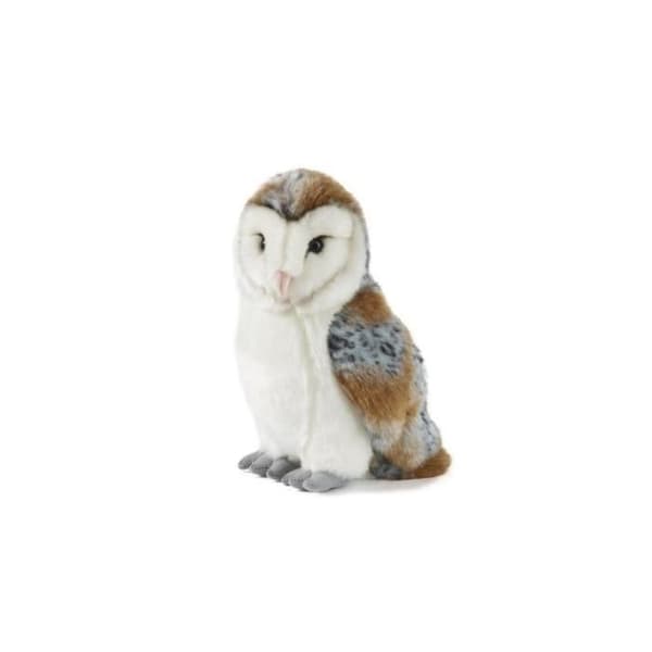 Barnuggla Plyschleksak - Levande Natur - 30 cm hög - Mjukleksak - Vit - Inomhus