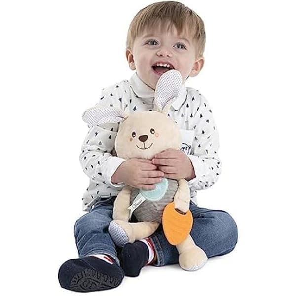 Peluche - CHICCO - Min söta Doudou - Mjuk kanin - Tandringsring - Multi färgad