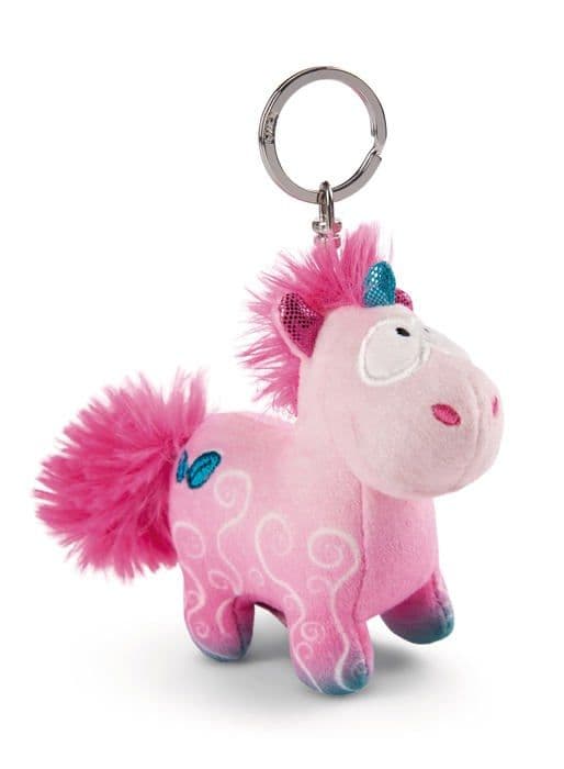 Nici Plyschleksak - 49100 - Unicorn Midnight Floral 10cm Rosa-Slitstark gosedjurshängslina, nyckelring,