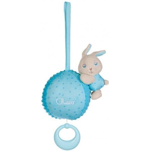 Chime - CHICCO - Blue Rabbit - Mjuk vaggvisa - Lätt att fästa - Från födseln