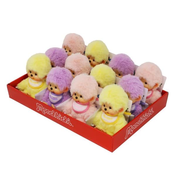 Sekiguchi - 201495 - Monchhichi - Monchhichi Original, Assorterad, Lila, Gosedjur ca 15 cm, Gul, Lila, Rosa