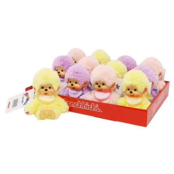 Sekiguchi - 201495 - Monchhichi - Monchhichi Original, Assorterad, Lila, Gosedjur ca 15 cm, Gul, Lila, Rosa
