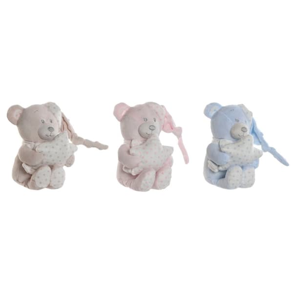 Fluffy toy Home ESPRIT Blue Beige Pink Polyester 20 x 10 x 15 cm (3 Units)