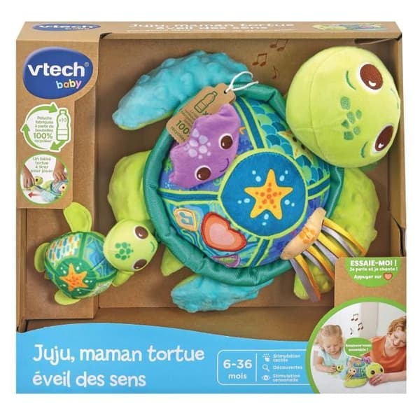 VTECH BABY - Leikkisäleikkuri - Juju, Äitikilpikonna - Herättää aistit (Kierrätetyistä muovipulloista)