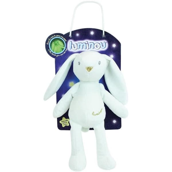 JEMINI Luminou White Rabbit Luonnonvalaiseva pehmolelu toimii ilman paristoa +/- 20 cm