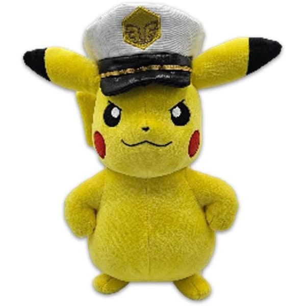 Kaptajn Pikachu Plysfigur 20 cm - BANDAI - Pokémon - 2 år og ældre