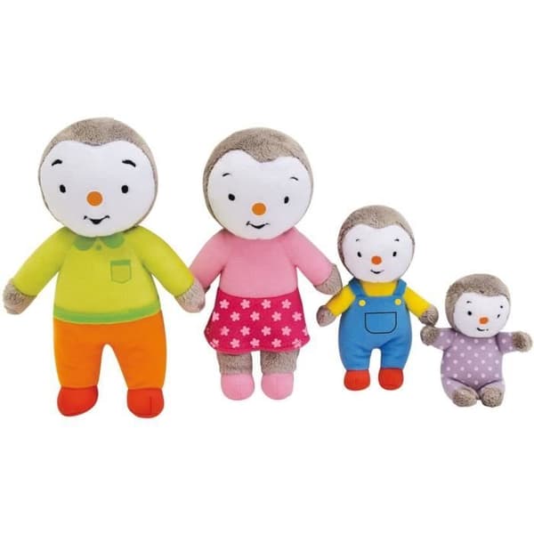 Familjelåda 4 Plysch - T'Choupi - Jemini - +/- 19 cm