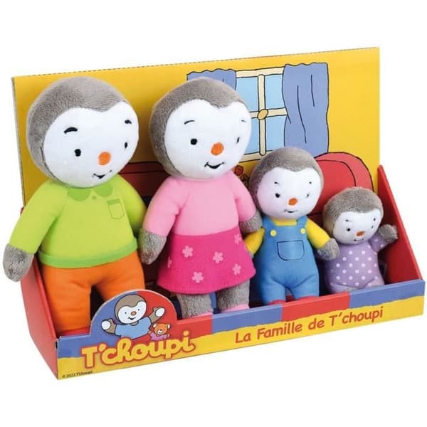 Familjelåda 4 Plysch - T'Choupi - Jemini - +/- 19 cm