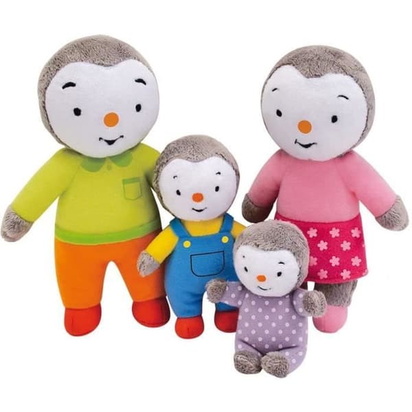 Familjelåda 4 Plysch - T'Choupi - Jemini - +/- 19 cm