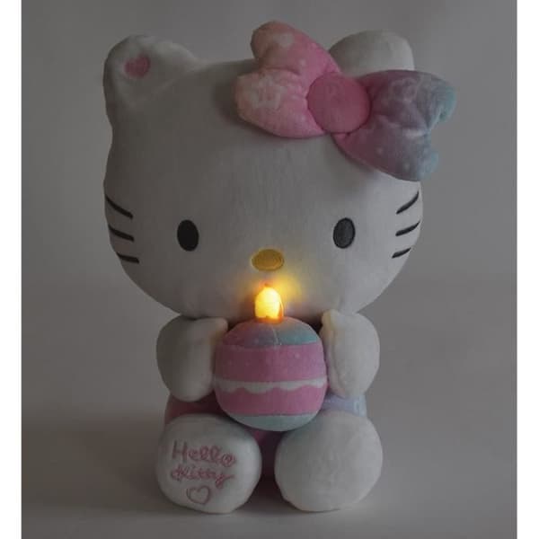 Hello Kitty Interaktiv Plysch Födelsedag +/- 26 cm - JEMINI - Interaktiv musik, ljus och skratt.