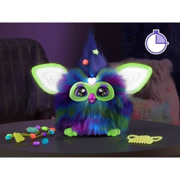 Furby Galaxy, ääniaktivoitu pehmolelu, joka hohtaa pimeässä, interaktiivinen lelu, 6-vuotiaille ja sitä vanhemmille