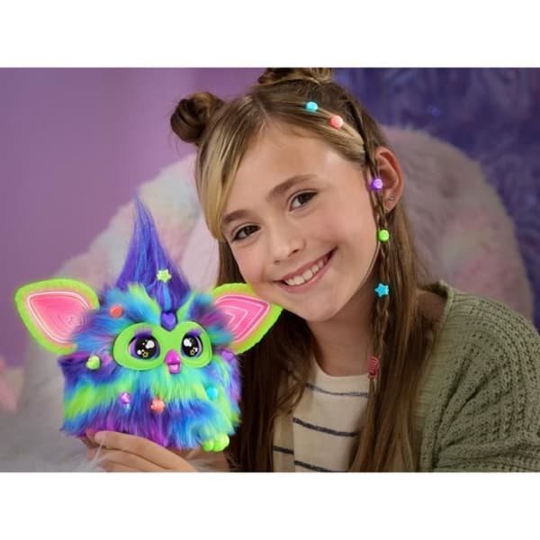 Furby Galaxy, ääniaktivoitu pehmolelu, joka hohtaa pimeässä, interaktiivinen lelu, 6-vuotiaille ja sitä vanhemmille