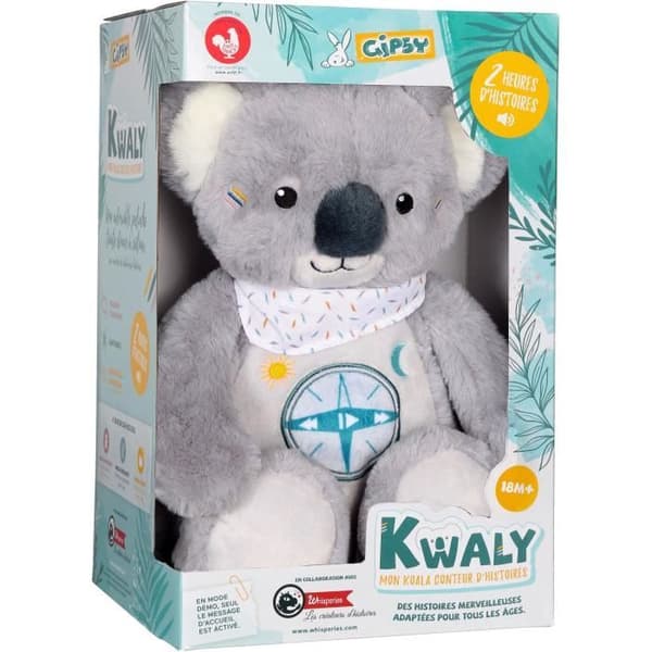 Gipsy Toys - KWALY - Tarinankerronta Koala - Interaktiivinen puhuva pehmolelu - Ranskankielinen versio - 2 tuntia ihania tarinoita