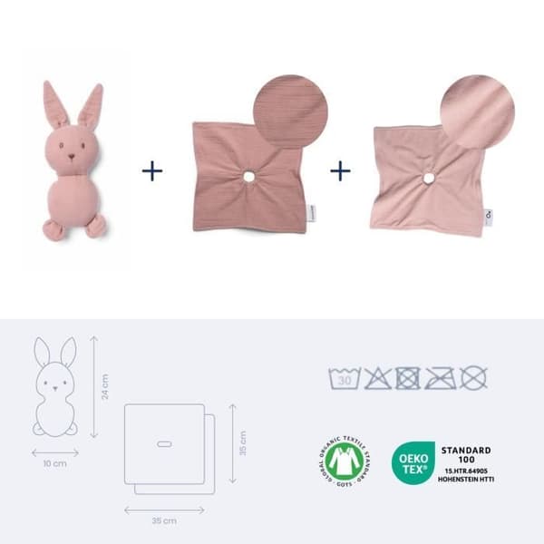 doomoo You&Me Babydyne - Vendbar og Bekymrende Dyne - Leveres med 2 dele til at bære forældrenes duft, Pink