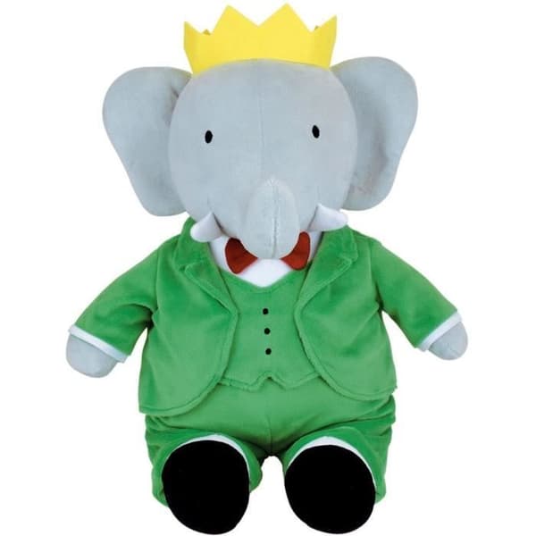 Pehmolelu - JEMINI - Babar-norsupehmolelu +/- 40 cm - Pehmeä pehmolelu - Ihanteellinen tarinoiden keksimiseen ja huoneesi sisustamiseen!