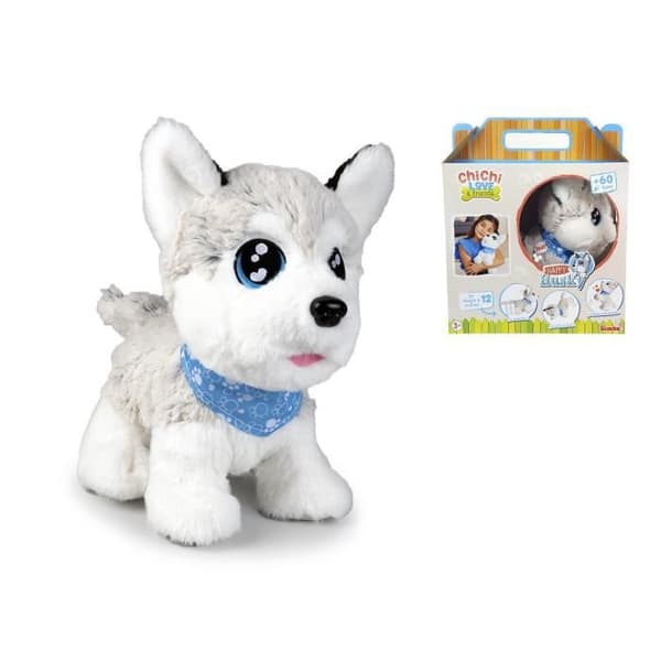 Chi Chi Love Husky Interaktiv Bamse - 30 cm - 12 Stemmekommandoer - 60 Forskellige Lyde - Fra 4 År