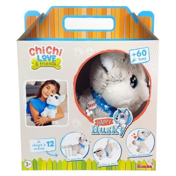 Chi Chi Love Husky Interaktiv Bamse - 30 cm - 12 Stemmekommandoer - 60 Forskellige Lyde - Fra 4 År