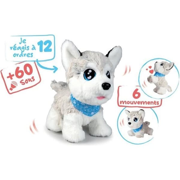 Chi Chi Love Husky Interaktiv Bamse - 30 cm - 12 Stemmekommandoer - 60 Forskellige Lyde - Fra 4 År