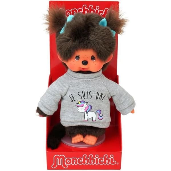 Bandai - Monchhichi enhörning plyschleksak 20 cm