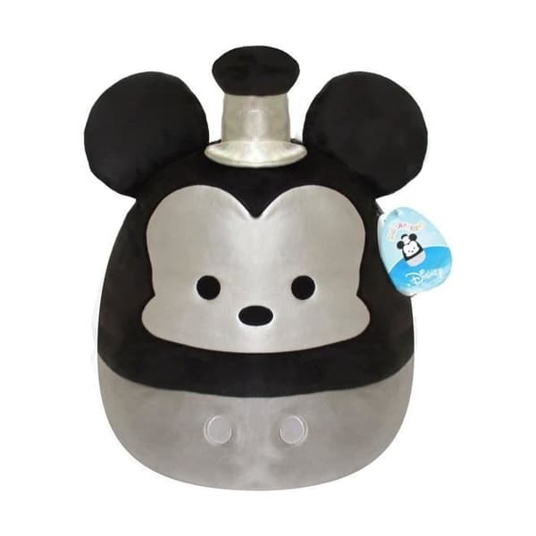 Plysch - JAZWARES - Squishmallows - Disney 100 Steam Boat Willie - 35 cm - Svart och vit