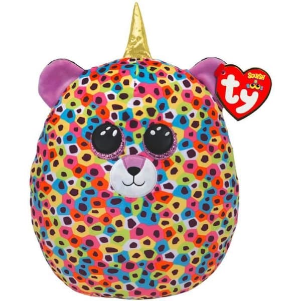 Ty UK Ltd 39188 Giselle Leopard Squish A Boo plyschleksak, flerfärgad, 30,5 cm