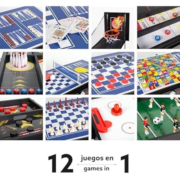 COLORBABY Multi-Games Bord - 12 i 1 brädspel - 92 x 41 x 61 cm - Blandat - Från 6 år