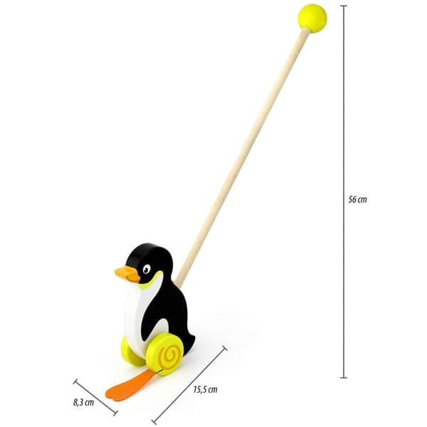 VIGA TOYS Skydelegetøj i træ – Pingvin