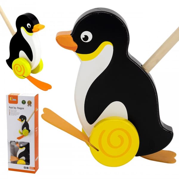 VIGA TOYS Skydelegetøj i træ – Pingvin