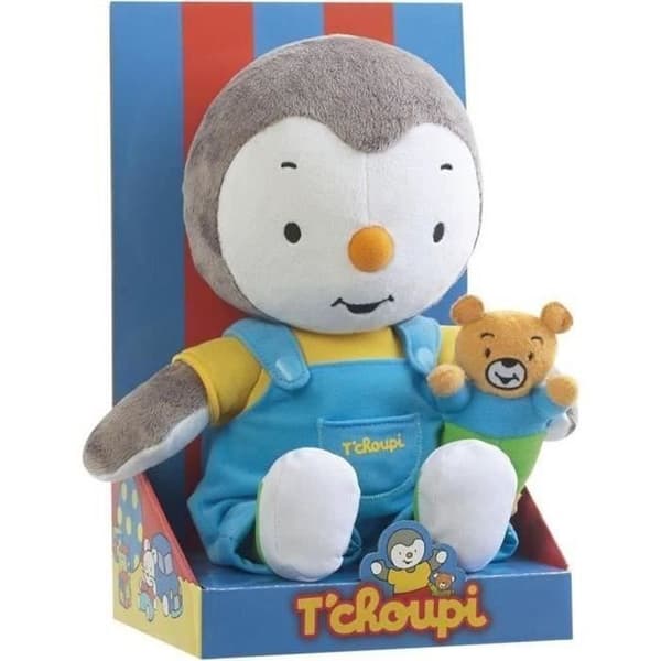 Jemini T'choupi - 30 cm Tchoupi plyslegetøj med bamse