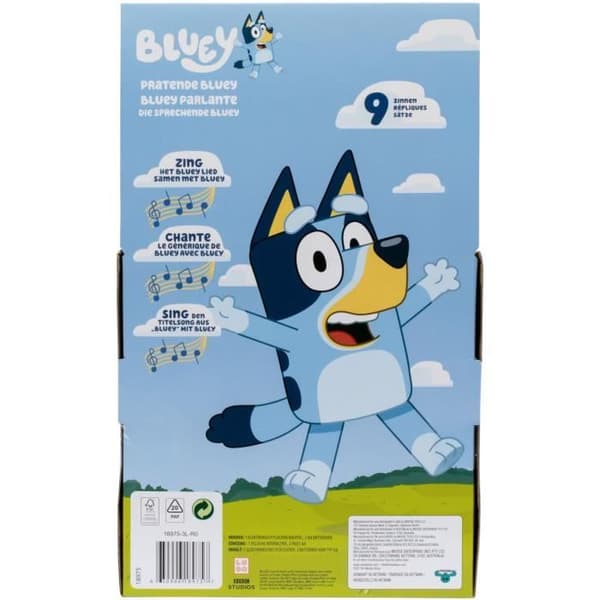 Pratande plyschleksak - BLUEY - Bluey - 33 cm - Officiell röst - Temamusik