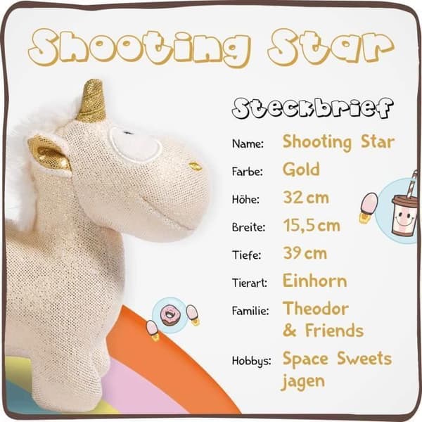 Plyschleksak - NICI - Shooting - Mjuk och gyllene päls - 32 cm
