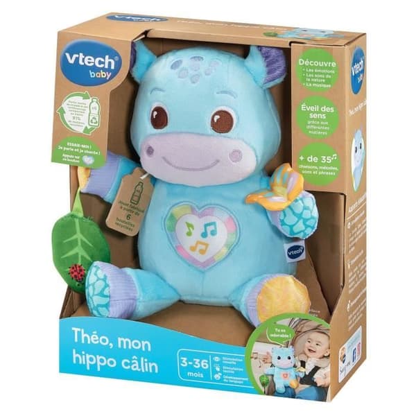 VTECH THEO, MIN KÆLEDYGE FLODHEST (GENBRUGSPLASTIKFLASKER).