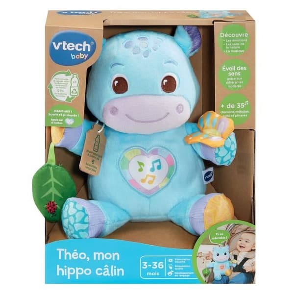 VTECH THEO, MIN KÆLEDYGE FLODHEST (GENBRUGSPLASTIKFLASKER).