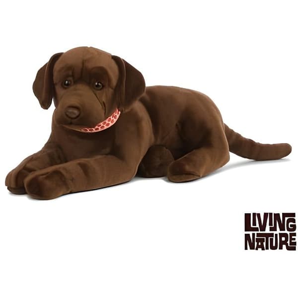 Mjukleksak - Living Nature - Brun Labrador - 60 cm - Inomhus - Blandat